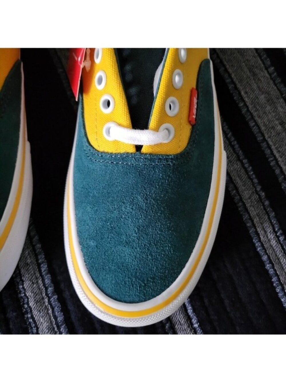 Vans Era Pro Prime Color block Women 9 Skate Shoe Yellow Blue Suede 062026 - Picture 3 of 9